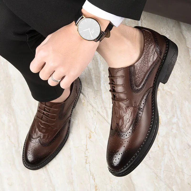 XIMO BULL Dress Shoes Men Low Top Black/Brown-4