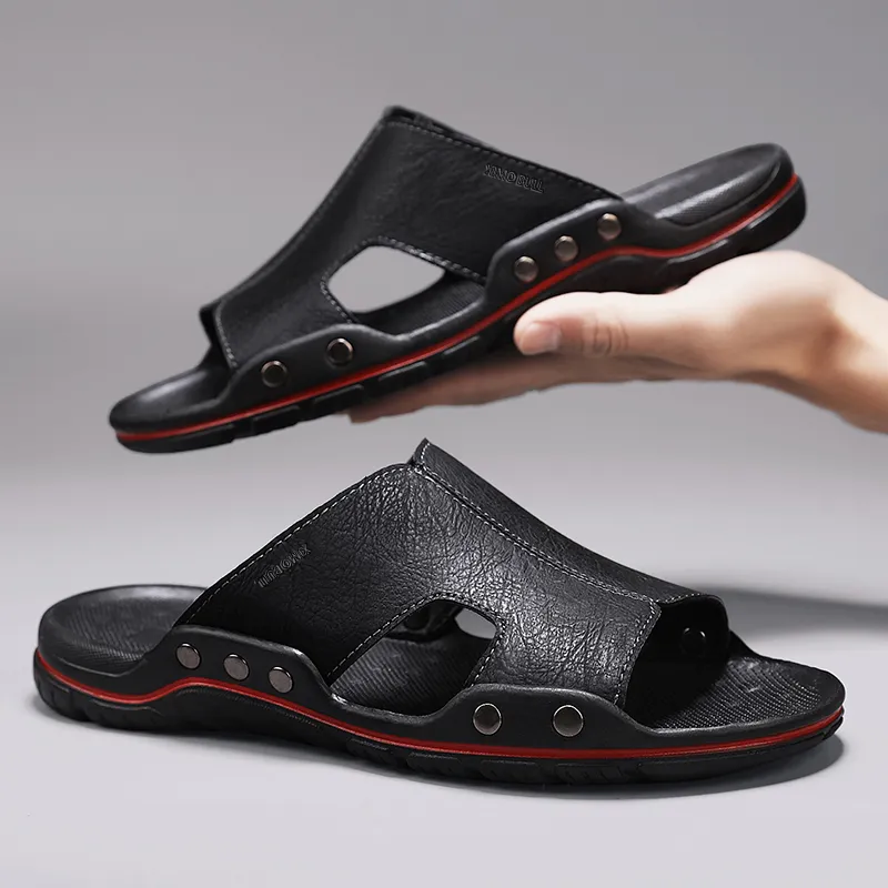 XIMO BULL Rubber Sole Stud Slip Resistant Slide Slippers Men's-1