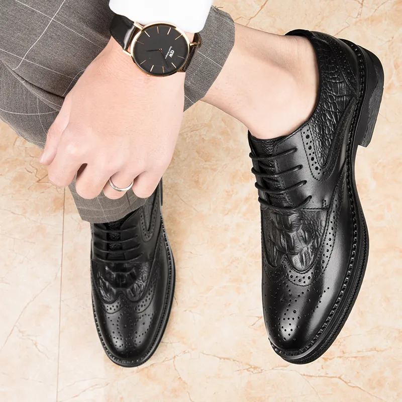 XIMO BULL Dress Shoes Men Low Top Black/Brown-11