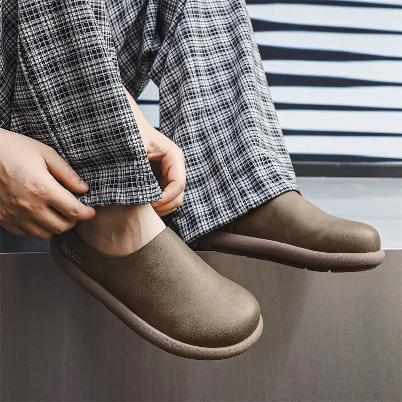 XIMO BULL Rubber Sole Slip Resistant Closed Toe Slippers Men's-10
