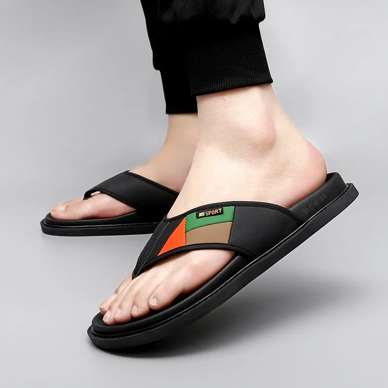 XIMO BULL Composite Sole Embroidery Quick Dry Flip Flops Men's-1