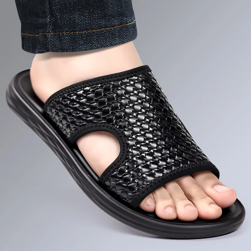 XIMO BULL Rubber Sole Slip Resistant Slide Slippers Unisex Black-1