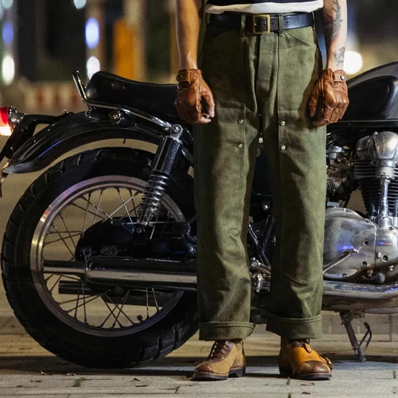 Flow Garage Cycling Pants Unisex Commute Heavyweight Thickened Protective Workwear Motorcycle Pants With Armor-4