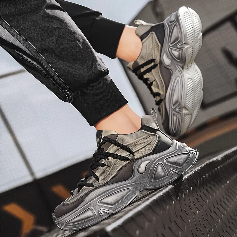 Grumpy Ram Anti Slip And Wear Resistant Height Increasing Low Top Chunky Sneakers Men's-4