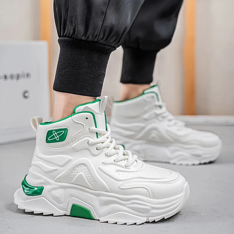 Grumpy Ram Slip Resistant Height Increasing Wear Resistant High Top Chunky Sneakers Men's-1
