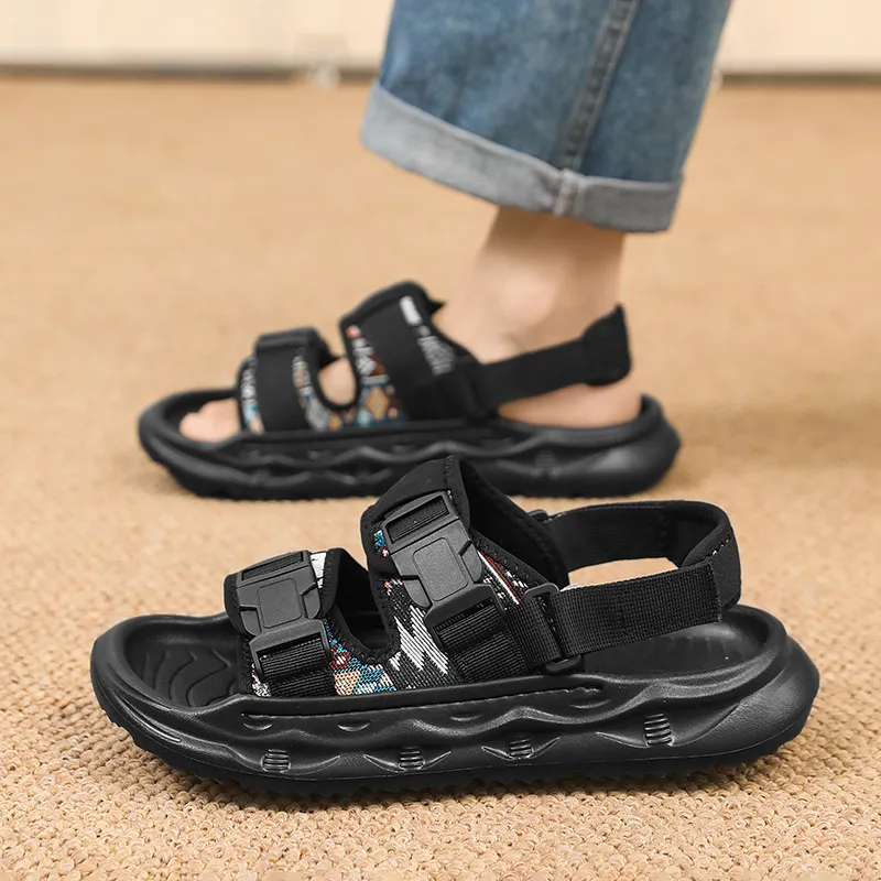 Grumpy ram Beach Sandals Men Black/Beige-2
