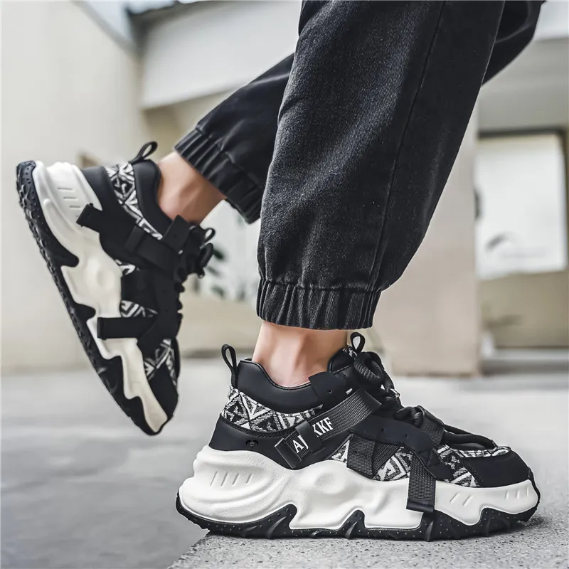 Grumpy Ram Anti-Slip Wear-Resistant Breathable Height Increasing Mid-Top Casual Shoes Men's-5
