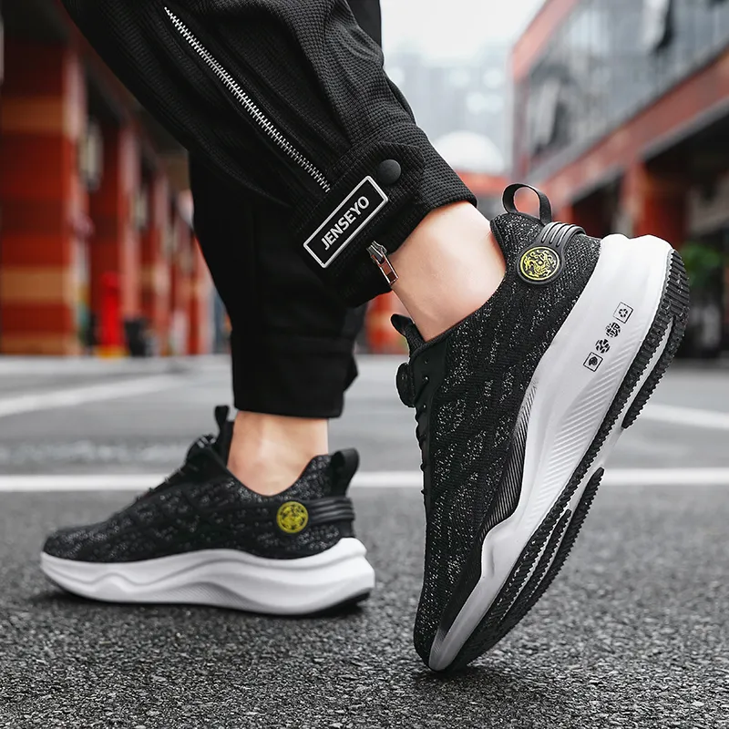 Grumpy Ram Cushioning Lightweight Low Top Casual Running Shoes Unisex Black White-4