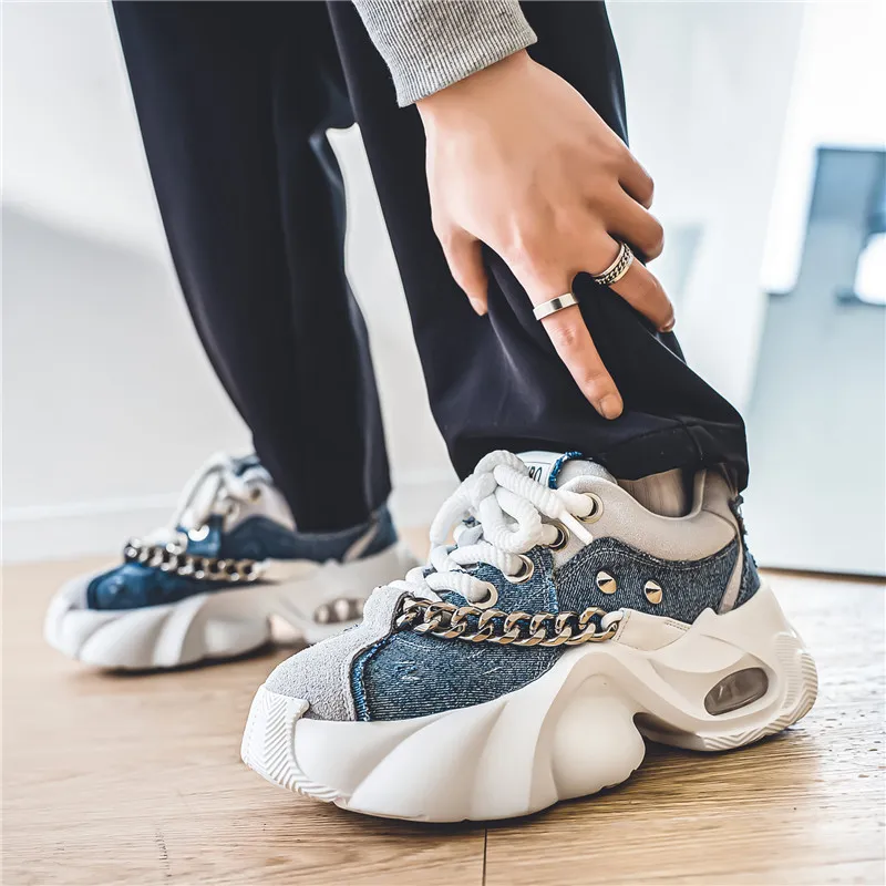 Grumpy Ram Anti-Slip Wear-Resistant Breathable Height Increasing Low-Top Chunky Sneakers Men's-8