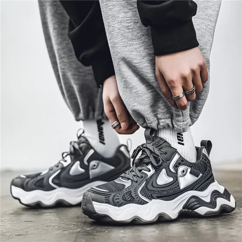 Grumpy Ram Breathable Height Increasing Wear-Resistant Low-Top Chunky Sneakers Men's-13