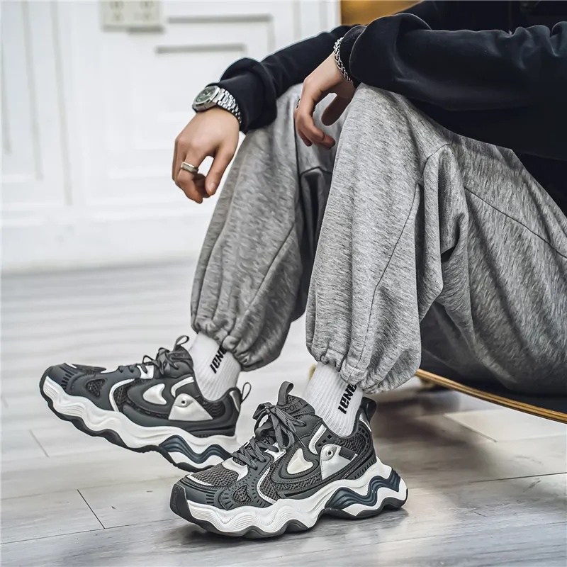 Grumpy Ram Breathable Height Increasing Wear-Resistant Low-Top Chunky Sneakers Men's-15