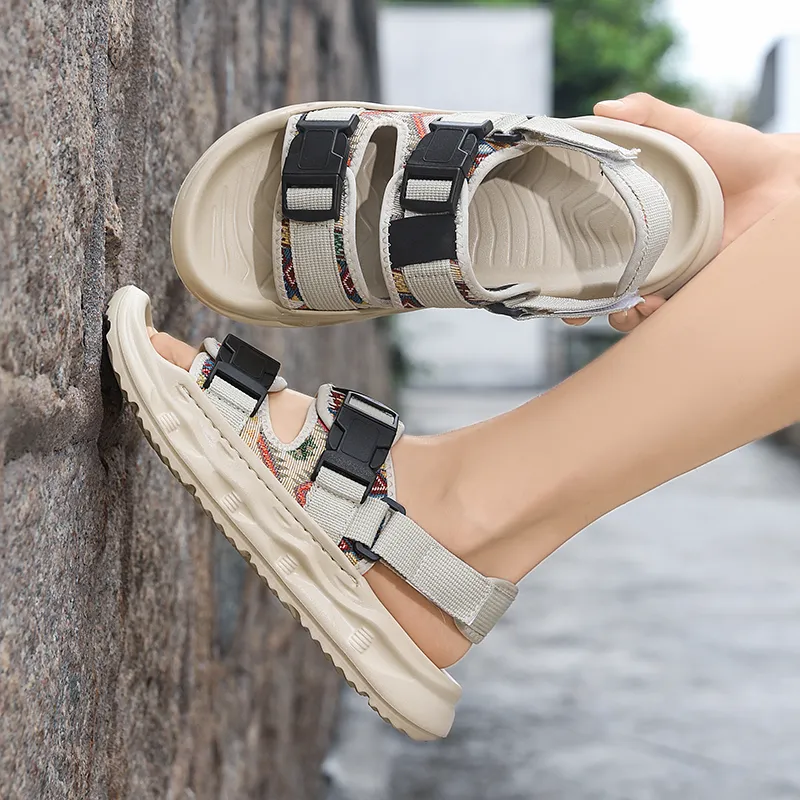 Grumpy ram Beach Sandals Men Black/Beige-10