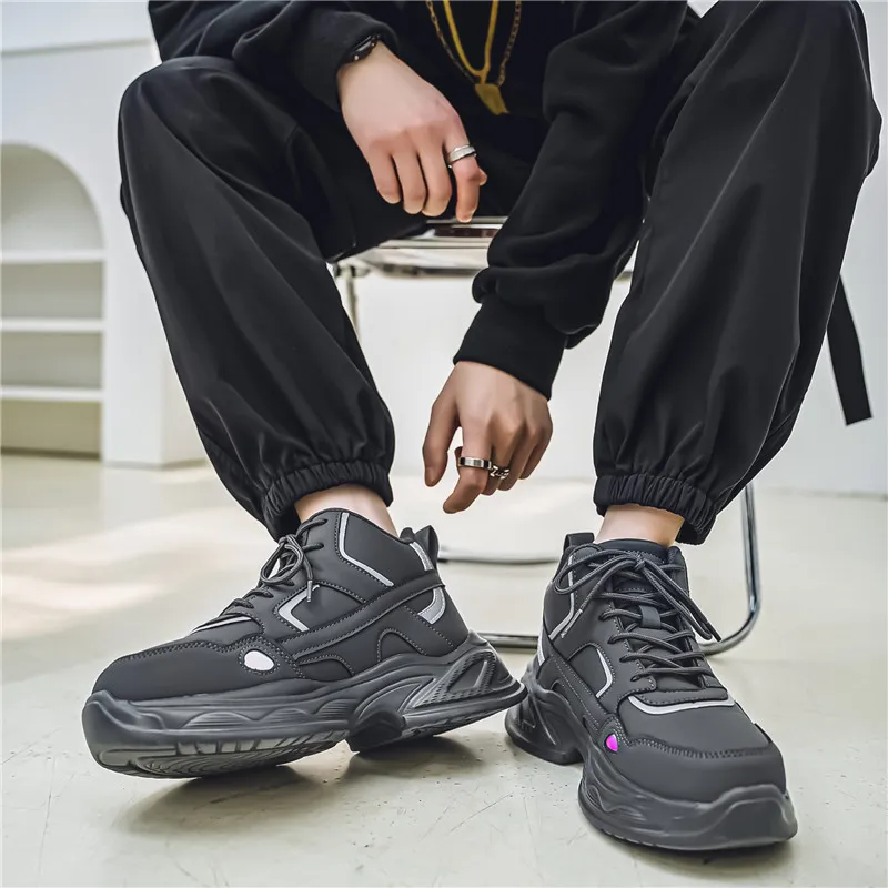 Grumpy Ram Anti-Slip And Wear-Resistant Height Increasing High-Top Chunky Sneakers Men's-4