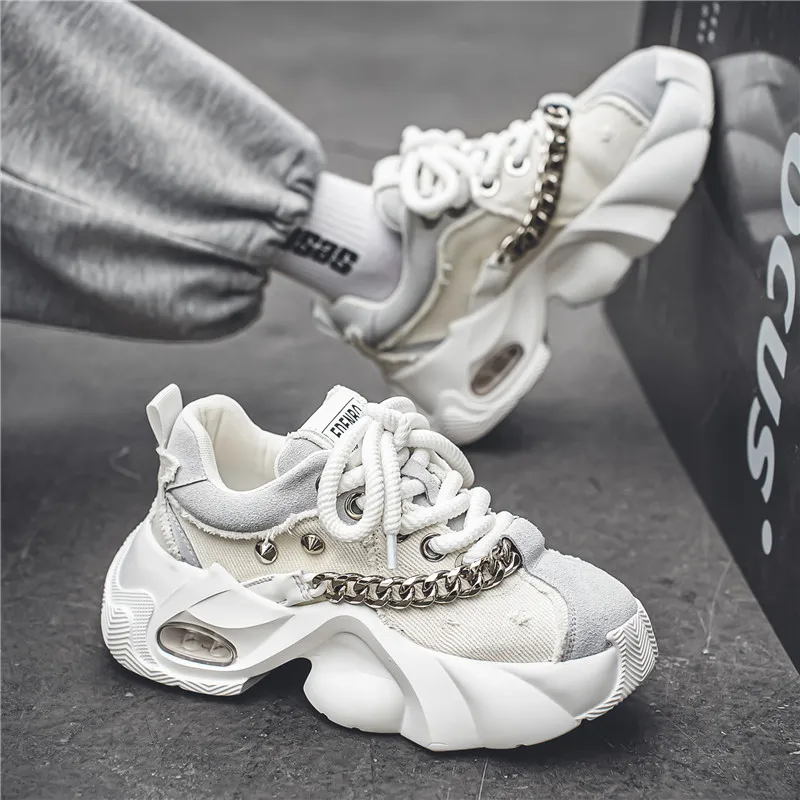 Grumpy Ram Anti-Slip Wear-Resistant Breathable Height Increasing Low-Top Chunky Sneakers Men's-5