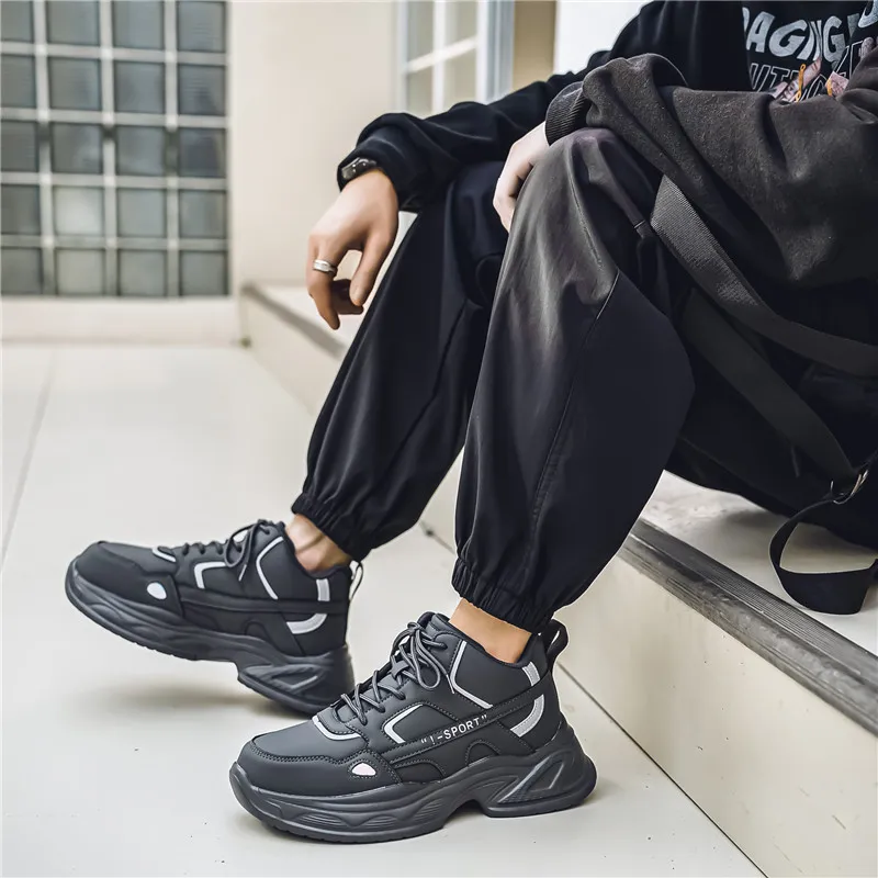 Grumpy Ram Anti-Slip And Wear-Resistant Height Increasing High-Top Chunky Sneakers Men's-3