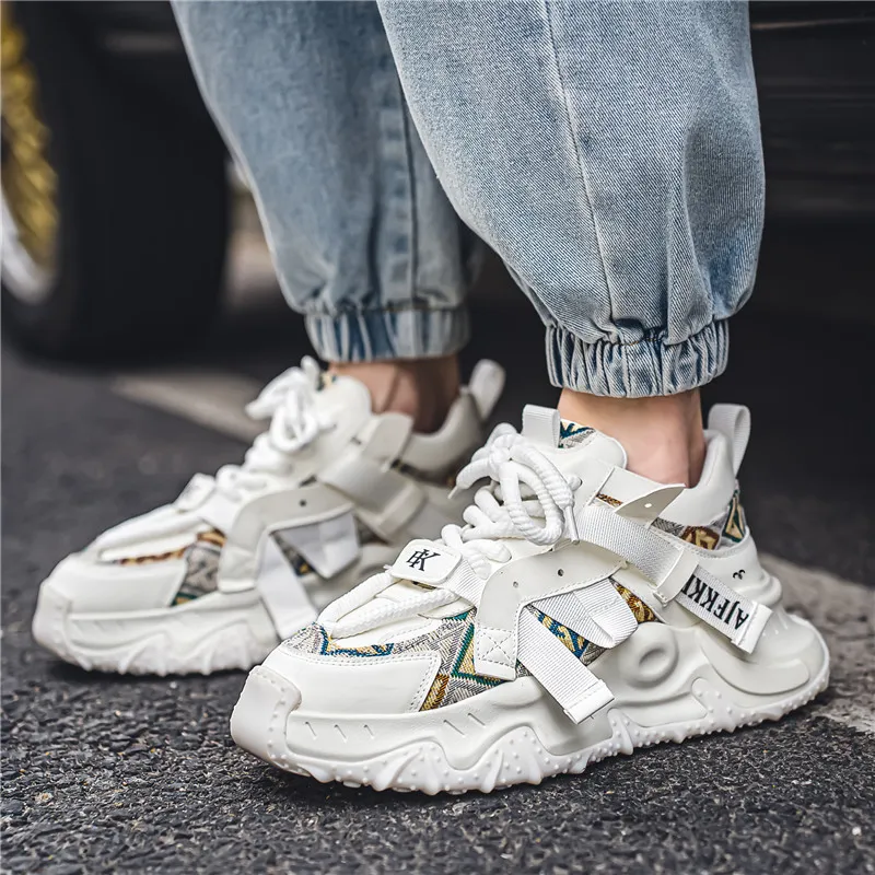 Grumpy Ram Anti-Slip Wear-Resistant Breathable Height Increasing Mid-Top Casual Shoes Men's-2