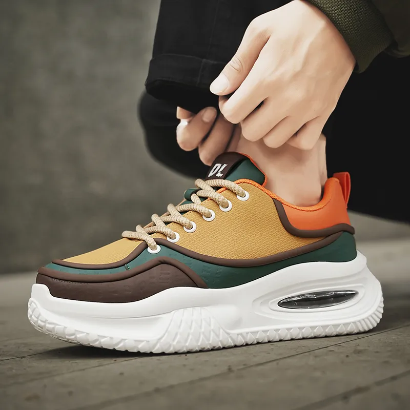 Grumpy Ram Height Increasing Wear-Resistant Slip-Resistant Low-Top Chunky Sneakers Men's-14