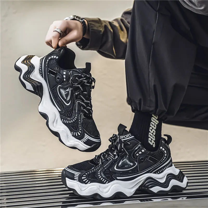 Grumpy Ram Breathable Height Increasing Wear-Resistant Low-Top Chunky Sneakers Men's-3
