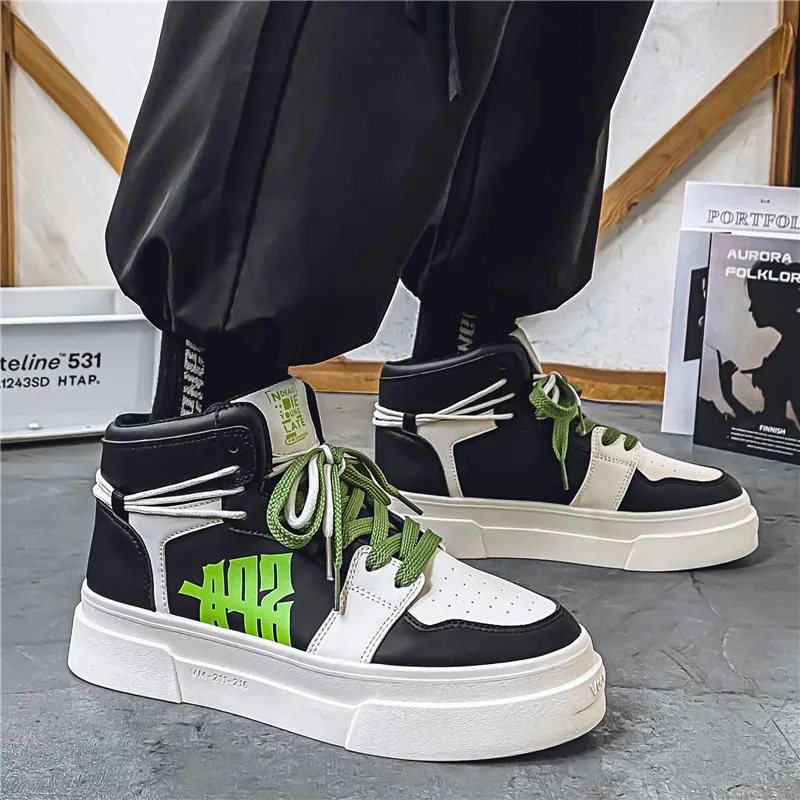 Grumpy Ram Anti-Slip Wear-Resistant High-Top Skateboard Shoes Men's-1