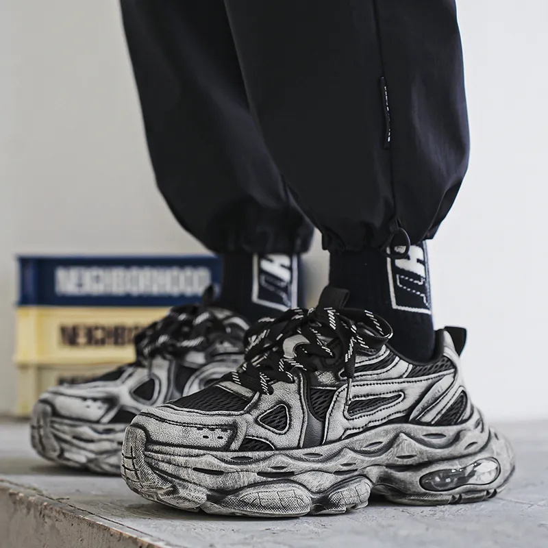 Grumpy Ram Anti-Slip And Wear-Resistant Height Increasing Low-Top Chunky Sneakers Men's-1