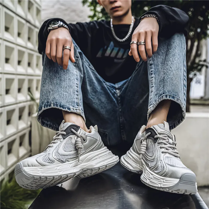 Grumpy Ram Breathable Height Increasing Abrasion Resistant Low Top Chunky Sneakers Men's-3