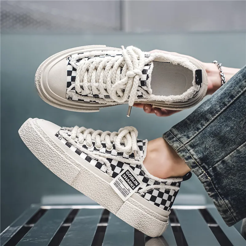 Grumpy Ram Wear-Resistant Breathable Height Increasing Low-Top Canvas Shoes Men's-9