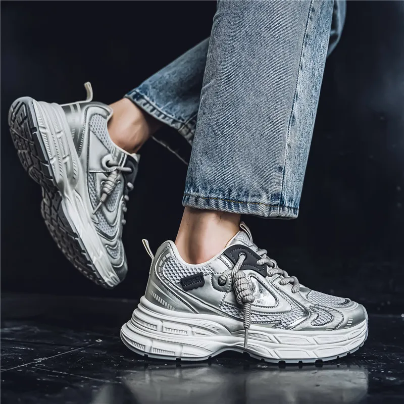 Grumpy Ram Breathable Height Increasing Abrasion Resistant Low Top Chunky Sneakers Men's-4