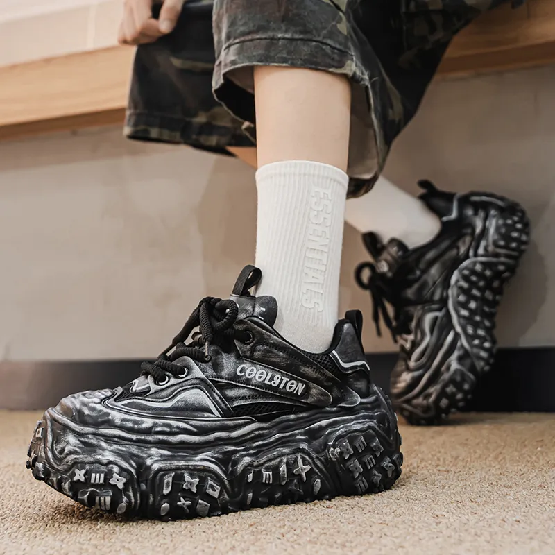 Grumpy Ram Anti Slip And Wear Resistant Height Increasing Low Top Chunky Sneakers Men's-13