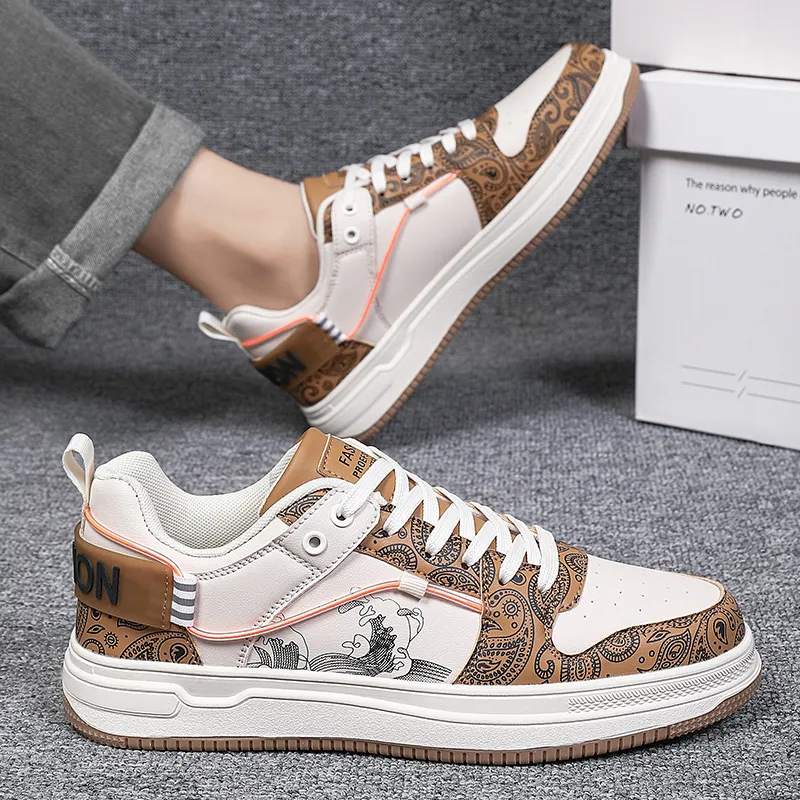 Grumpy Ram Chinese Fashion Trend Paisley, Niche Anti Slip Wear Resistant Low Top Skateboard Shoes Men's-11