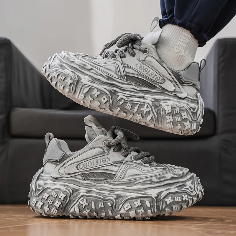 Grumpy Ram Anti Slip And Wear Resistant Height Increasing Low Top Chunky Sneakers Men's-4