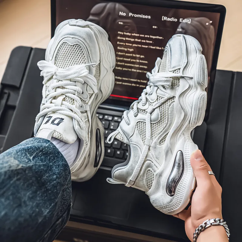 Grumpy Ram Breathable Height Increasing Abrasion Resistant Low Top Chunky Sneakers Men's-2