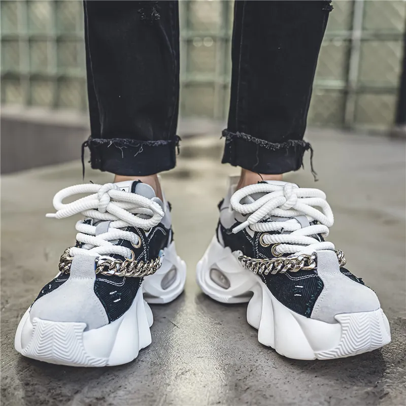 Grumpy Ram Anti-Slip Wear-Resistant Breathable Height Increasing Low-Top Chunky Sneakers Men's-3