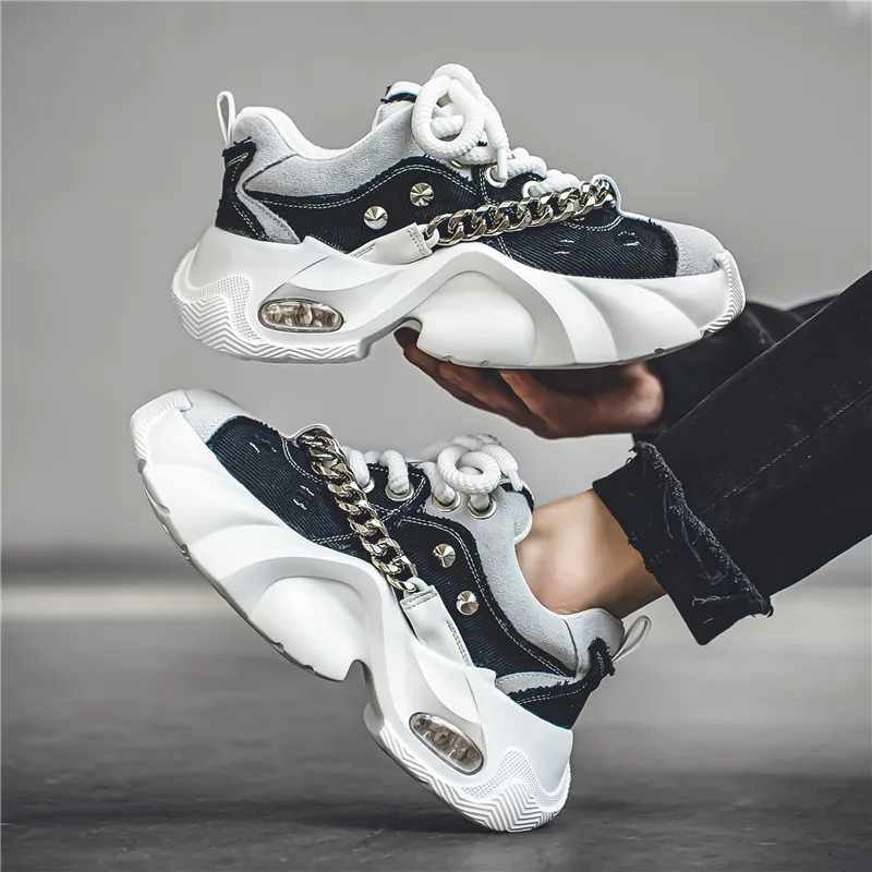 Grumpy Ram Anti-Slip Wear-Resistant Breathable Height Increasing Low-Top Chunky Sneakers Men's-2