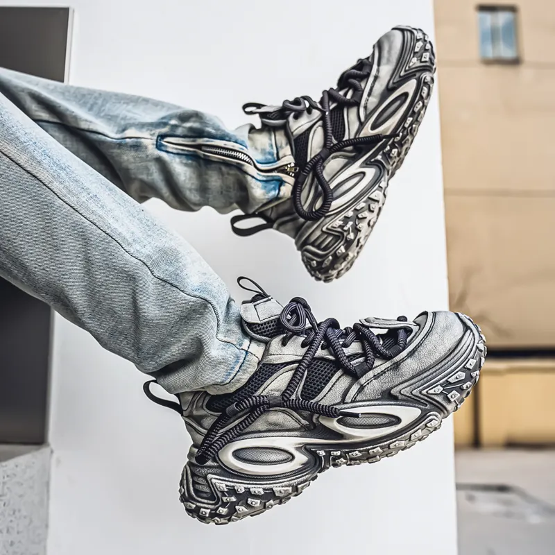 Grumpy Ram Breathable Height Increase Low Top Chunky Sneakers Men's-15