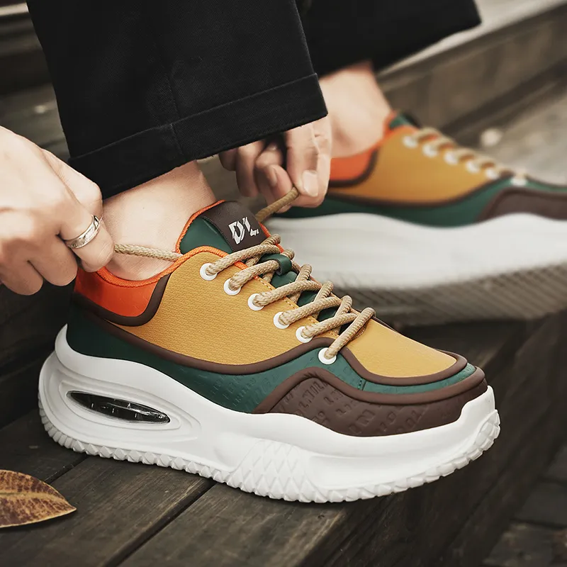 Grumpy Ram Height Increasing Wear-Resistant Slip-Resistant Low-Top Chunky Sneakers Men's-15
