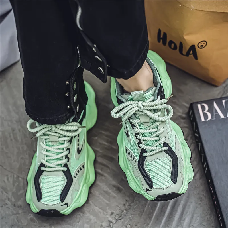 Grumpy Ram Breathable Height Increasing Low Top Chunky Sneakers Men's-15