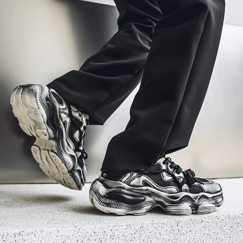 Grumpy Ram Breathable Height Increasing Abrasion Resistant Low Top Chunky Sneakers Men's-17