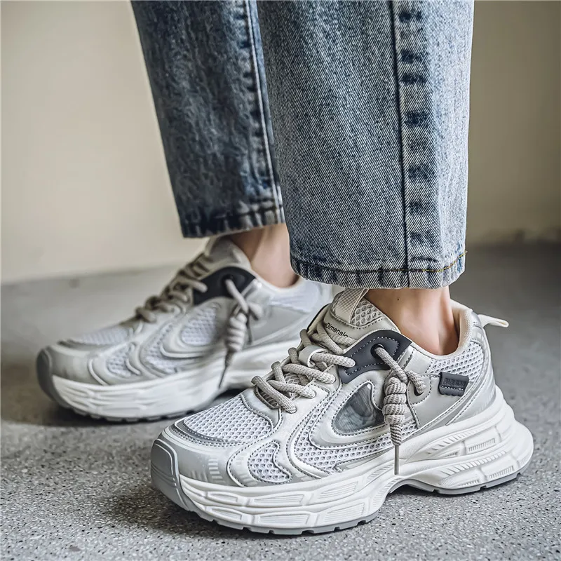 Grumpy Ram Breathable Height Increasing Abrasion Resistant Low Top Chunky Sneakers Men's-1