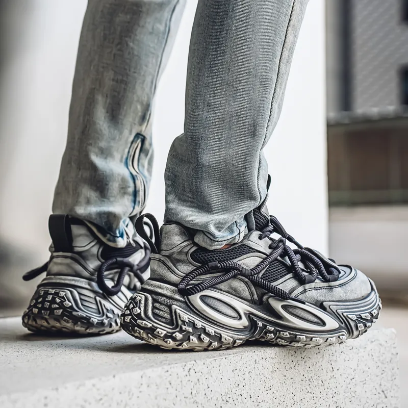 Grumpy Ram Breathable Height Increase Low Top Chunky Sneakers Men's-14