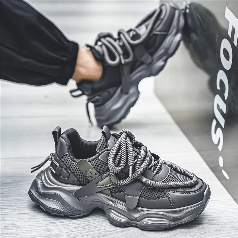 Grumpy Ram Anti-Slip Wear-Resistant Breathable Height Increasing Low-Top Chunky Sneakers Men's-9