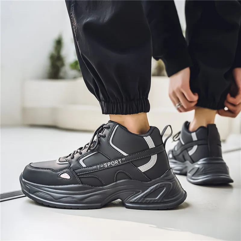 Grumpy Ram Anti-Slip And Wear-Resistant Height Increasing High-Top Chunky Sneakers Men's-2