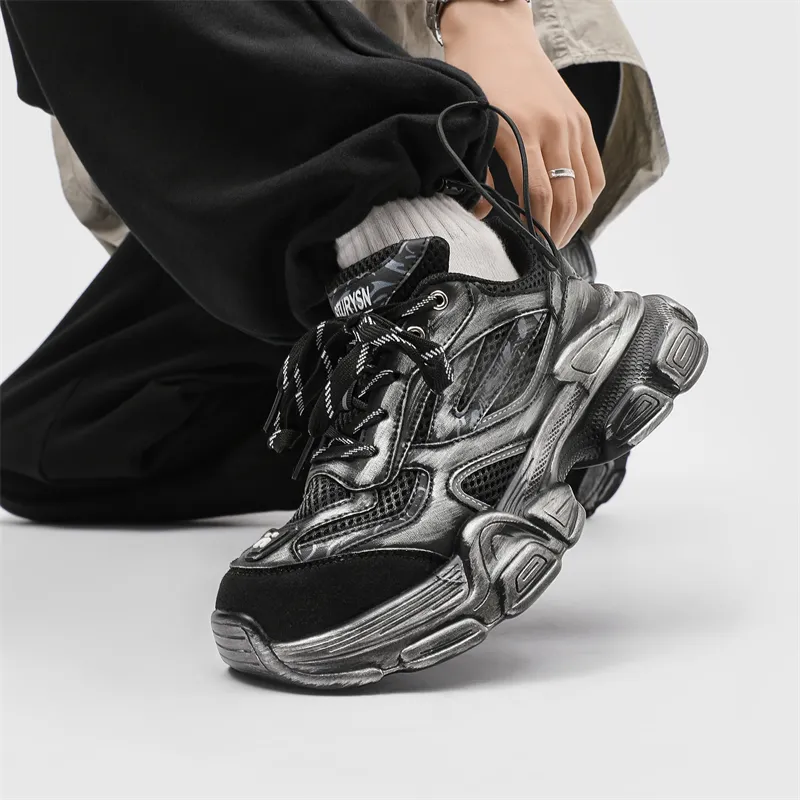 Grumpy Ram Breathable Height Increasing Low Top Chunky Sneakers Men's-4