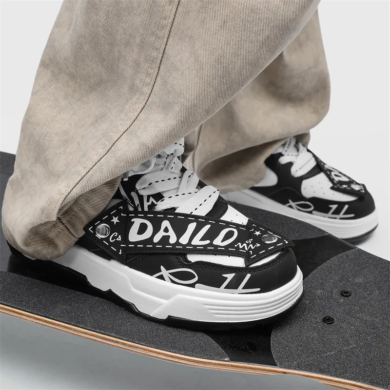 Grumpy Ram Anti Slip And Wear Resistant Height Increasing Low Top Skateboard Shoes Unisex-16