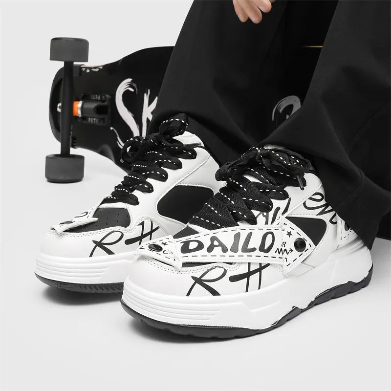 Grumpy Ram Anti Slip And Wear Resistant Height Increasing Low Top Skateboard Shoes Unisex-1
