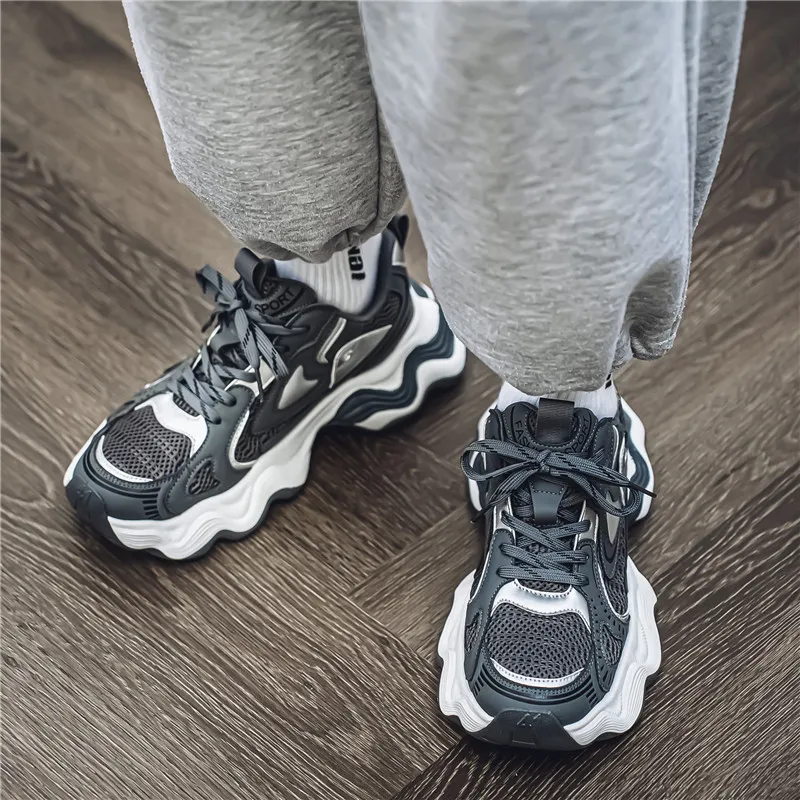 Grumpy Ram Breathable Height Increasing Wear-Resistant Low-Top Chunky Sneakers Men's-17
