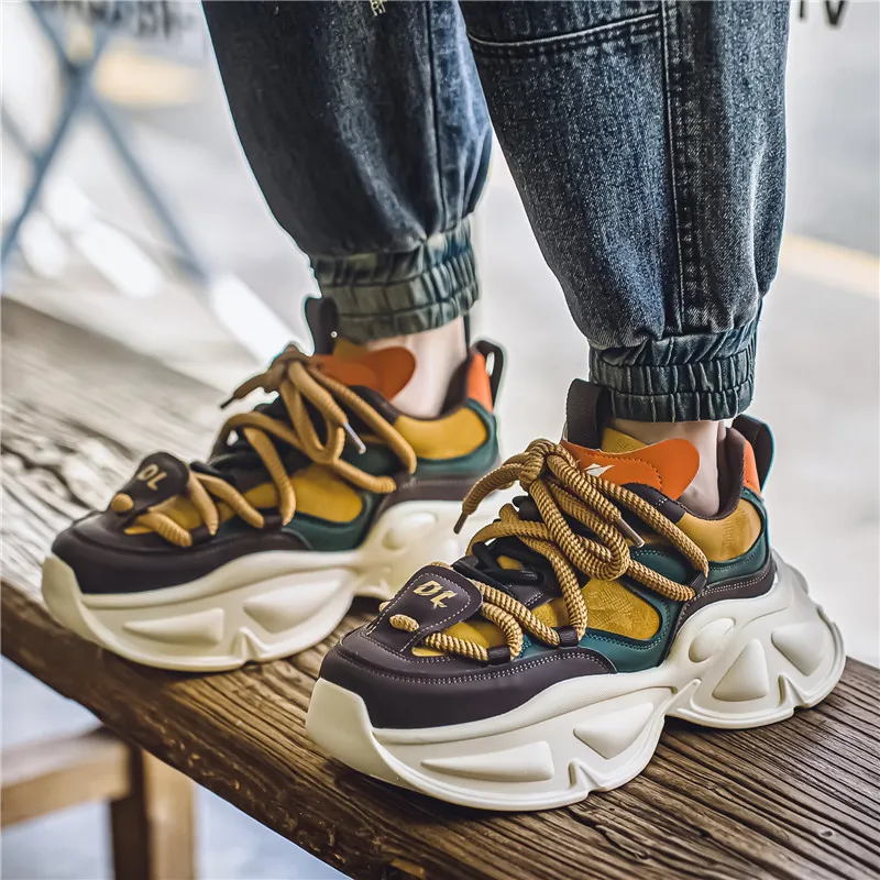 Grumpy Ram Height Increasing Wear-Resistant Low-Top Chunky Sneakers Men's-6