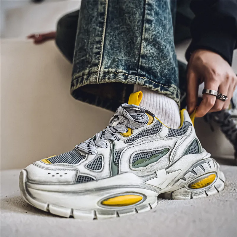 Grumpy Ram Anti-Slip Wear-Resistant Breathable Height Increasing Low-Top Chunky Sneakers Men's-3