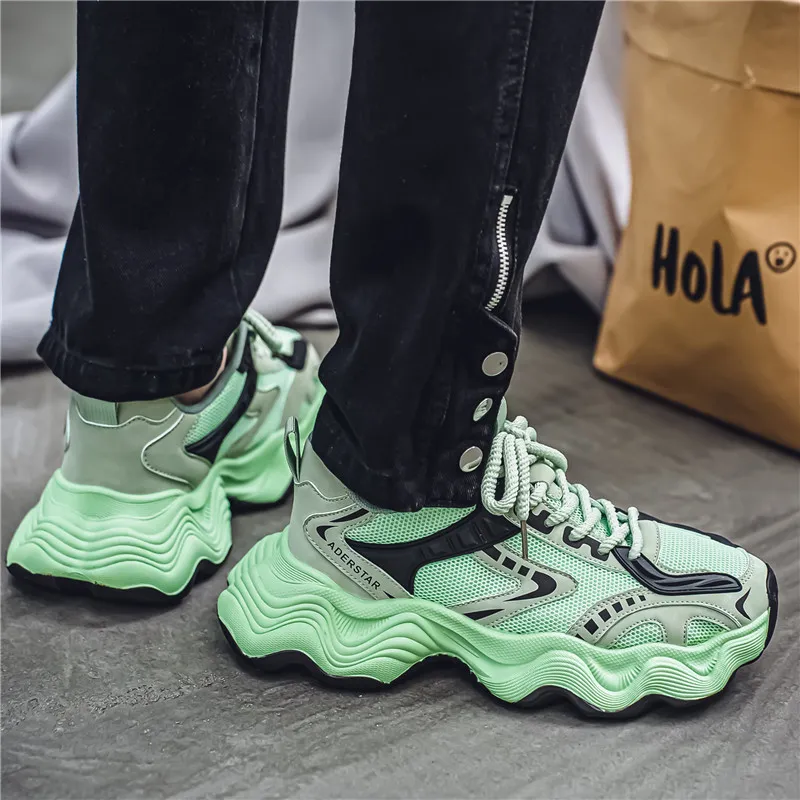 Grumpy Ram Breathable Height Increasing Low Top Chunky Sneakers Men's-16
