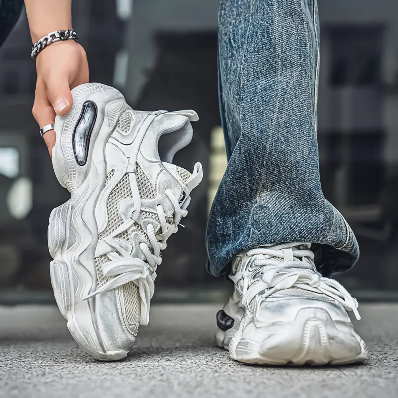 Grumpy Ram Breathable Height Increasing Abrasion Resistant Low Top Chunky Sneakers Men's-1