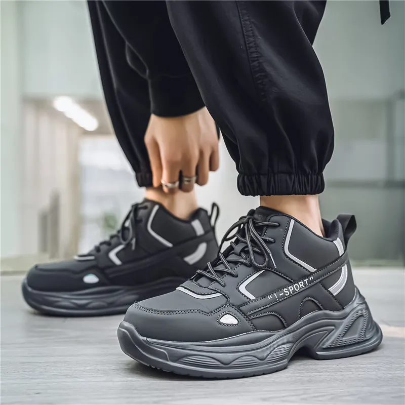 Grumpy Ram Anti-Slip And Wear-Resistant Height Increasing High-Top Chunky Sneakers Men's-1
